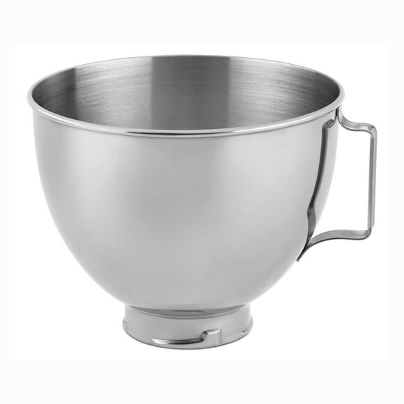 KitchenAid 4.5 Replacement Quart Polished Stainless Steel Bowl w/ Handle K45SBWH - Picture 1 of 4